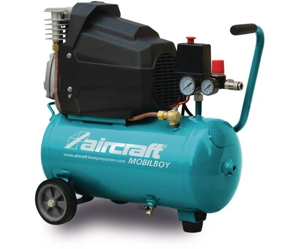 Mobiele compressor met olie ketel 24 L 1,8 kW / 2,45 Pk 265 L/min 10 bar 230V Aircraft