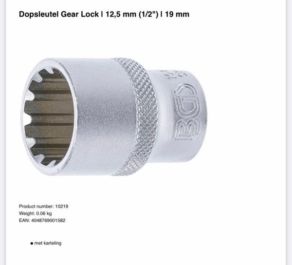 Dopsleutel Gear Lock | 12,5 mm (1/2") | 19 mm