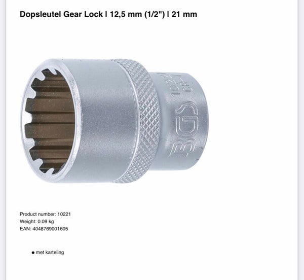 Dopsleutel Gear Lock | 12,5 mm (1/2") | 21 mm