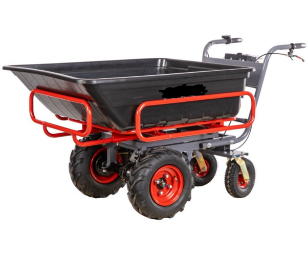 Elektrische platformwagen 4 wielen met uitschuifbaar afneembaar frame incl. PP bak 300l 300kg - batterij 40V / 6Ah Stattos