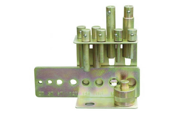 Ponsenset 8 delig diameter 10-30mm voor werkplaatspers MW Tools