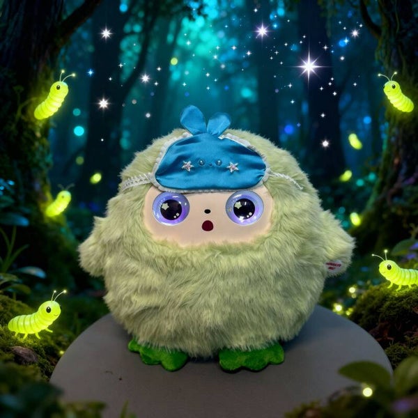 Dreamy – de groene AI-knuffel met haar zachte slaapmasker.