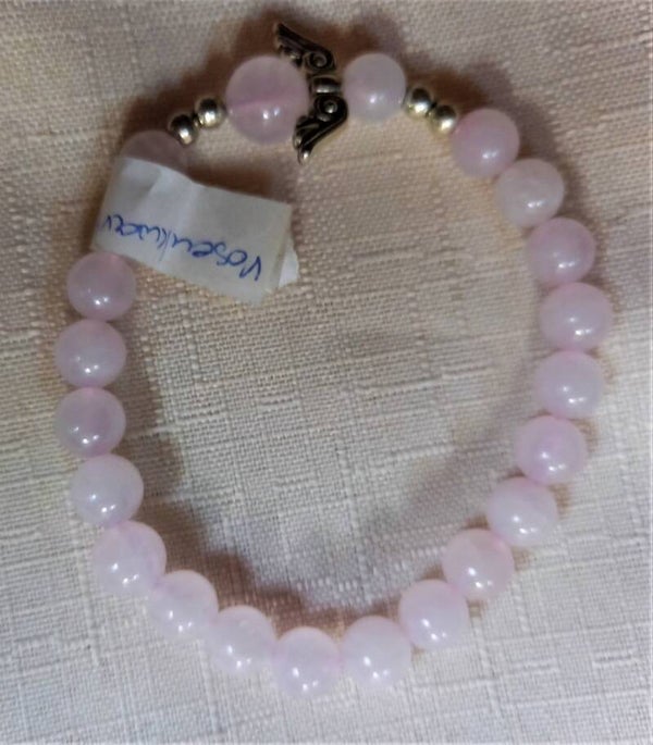 Armband: rozenkwarts kralen