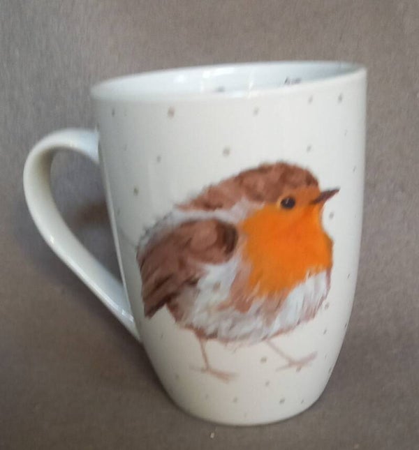 Stevige beker met roodborstje
