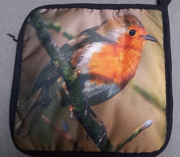 Set pannenlappen met roodborstjes