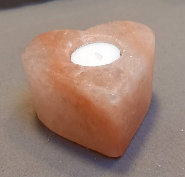 Waxinelichtje in hartvorm van zoutsteen