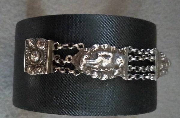 Antieke zilveren schakelarmband