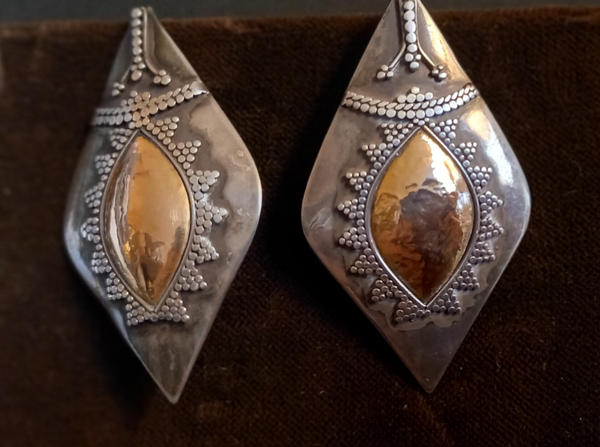 Oorhangers zilver met goud uit Indonesië