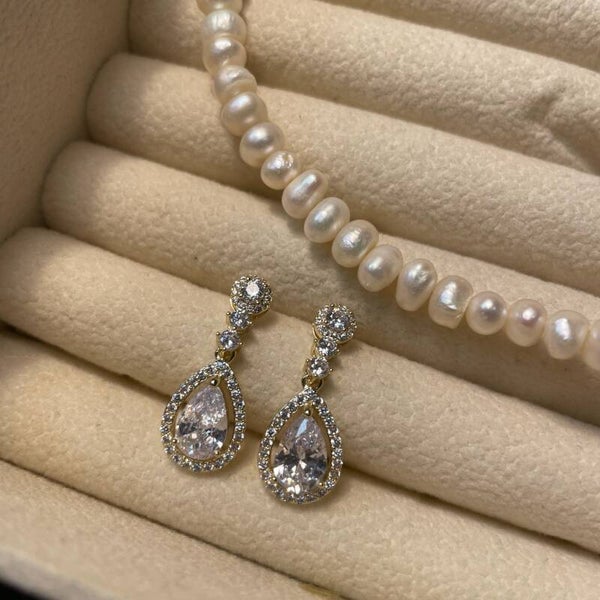 Waterdruppelvorm Zirkonia Sieraden - 925 Zilver (001)