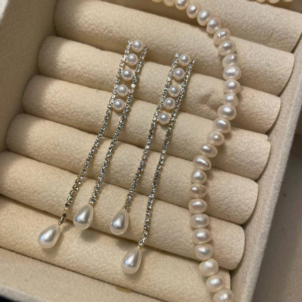 Pearl & Diamond Blossom Oorbellen (011)