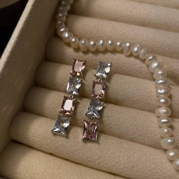 Rose & White Diamond Oorbellen (022)