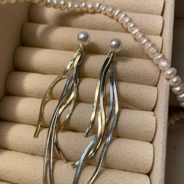 Duo Color Pearl Oorbellen (042)