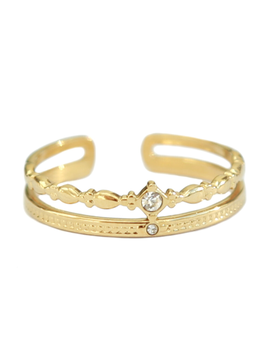 Ring goud classic strass