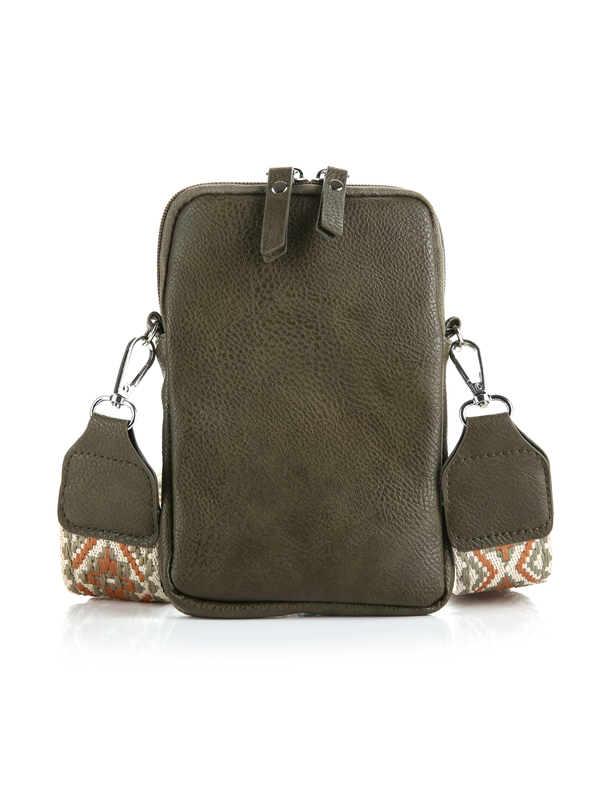 Telefoontas luxe schouderband - Groen