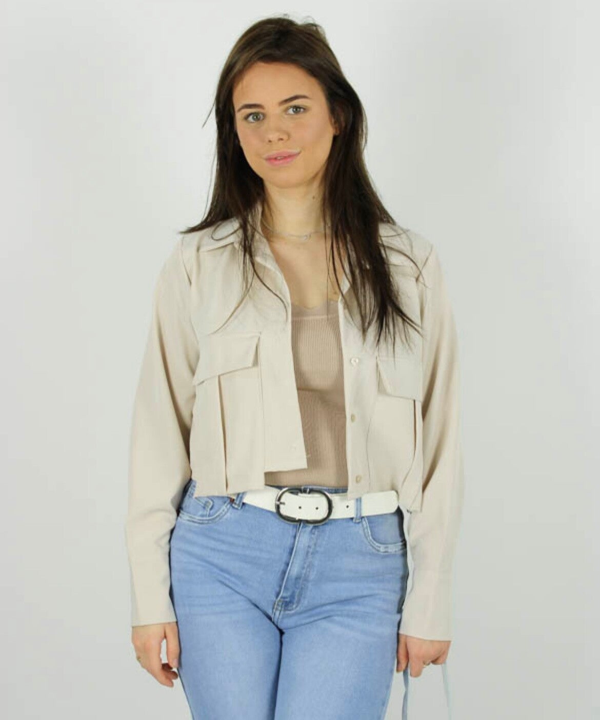 Blouse/Jasje Jardin – Licht Beige