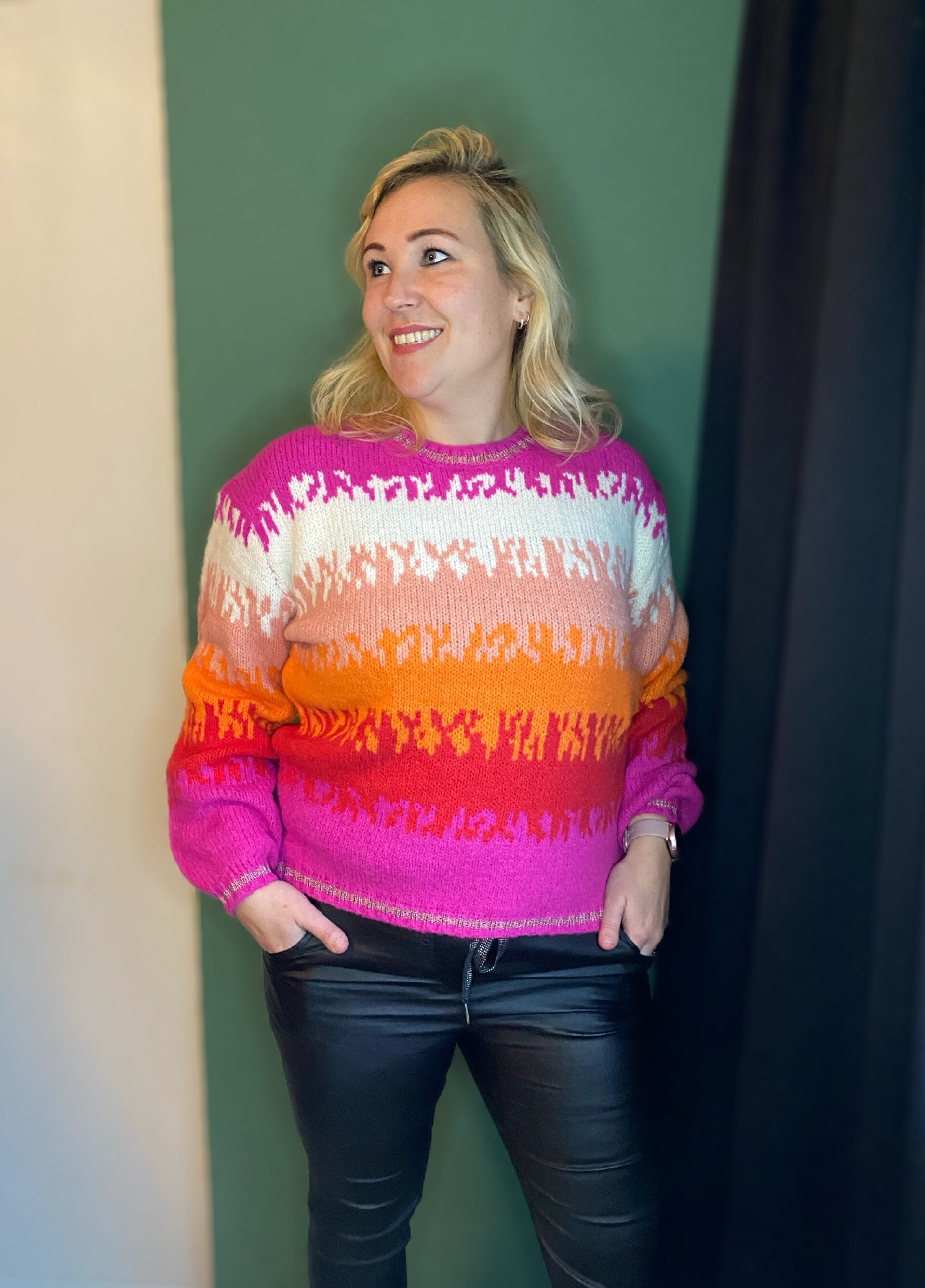 Trui Flora - Fuchsia