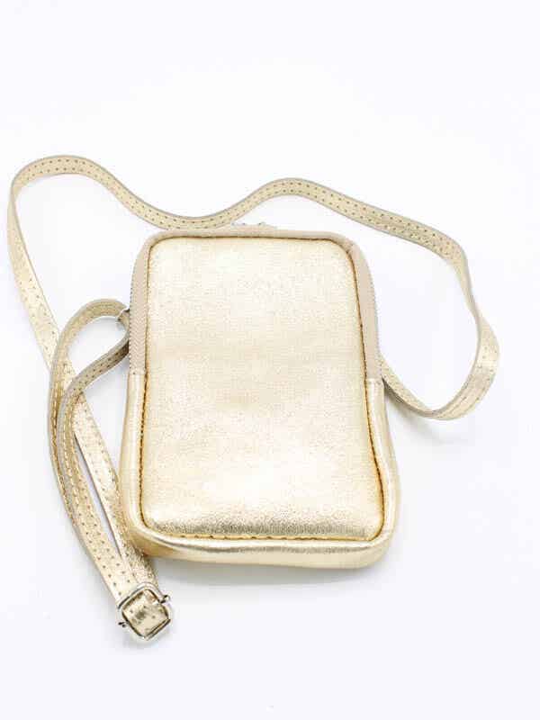 Telefoontas Joy - Goud (echt leer)