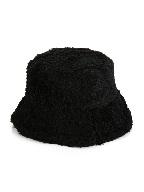 Bucket hat teddy - Zwart