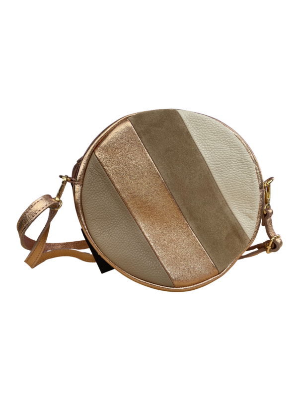 Schoudertas - Rainbow naturel rond (echt leer)