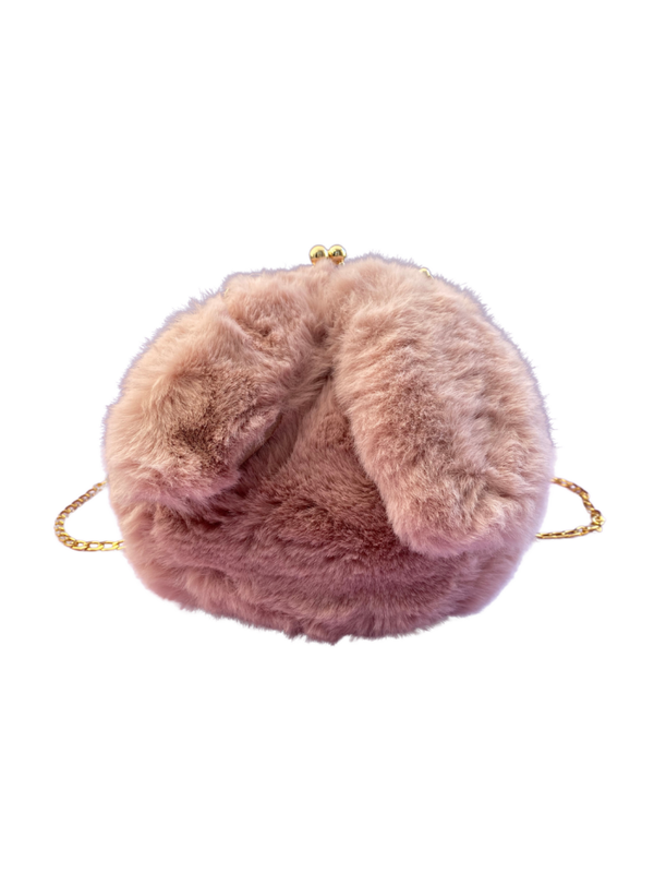 Faux fur handtas - Konijn roze