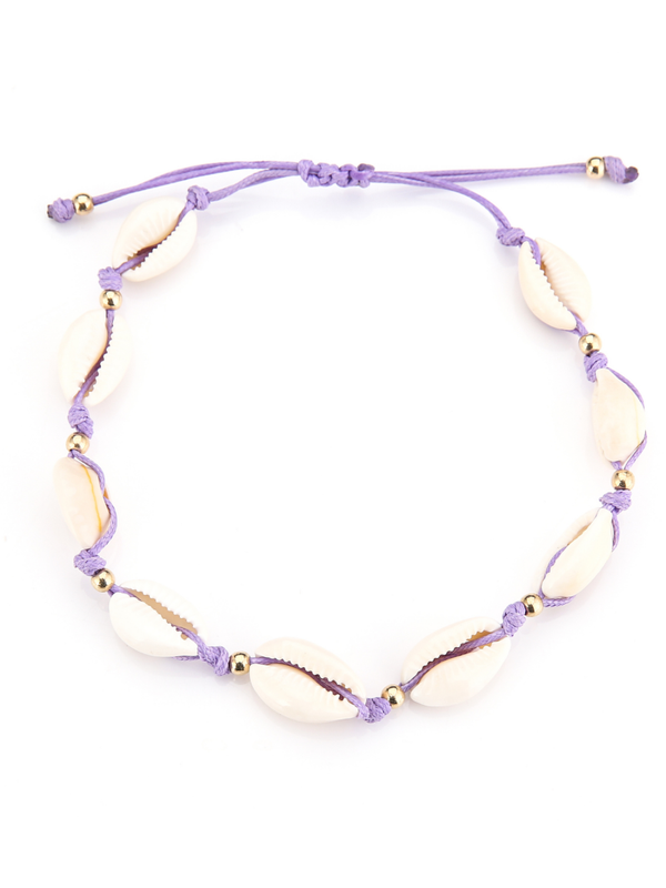 Enkelband schelpen - Lila