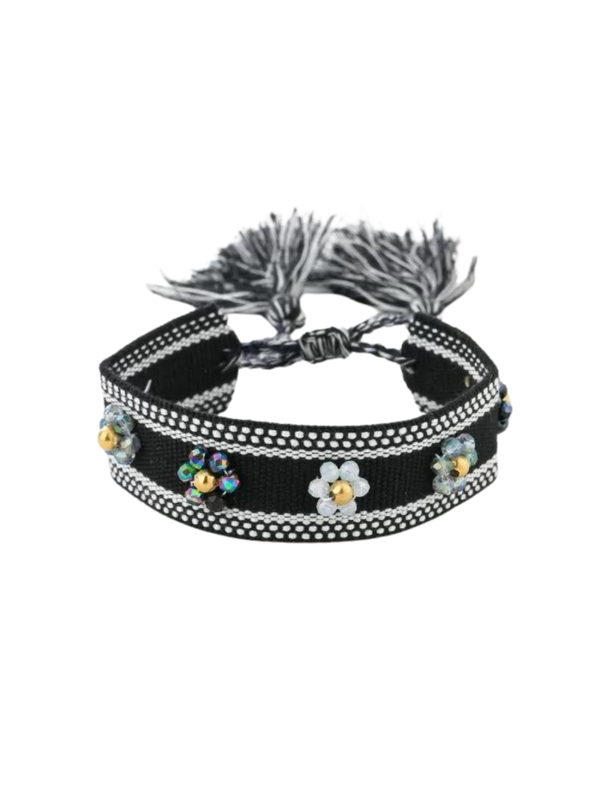 Armband Flower - Zwart