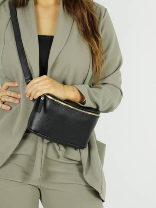 Tas Pina - Zwart (echt leer)