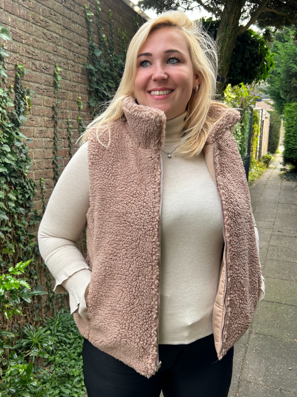 Reversible Teddy puffer - Khaki