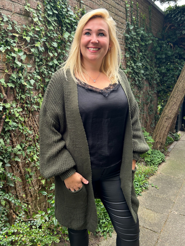 Lady vest kort - Army groen
