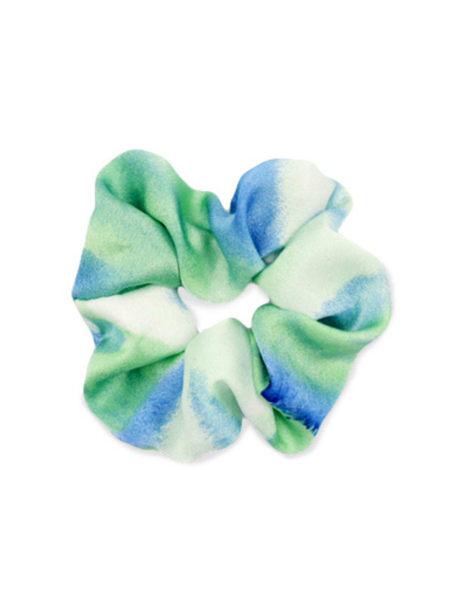 Scrunchie - Silky Groen / Blauw
