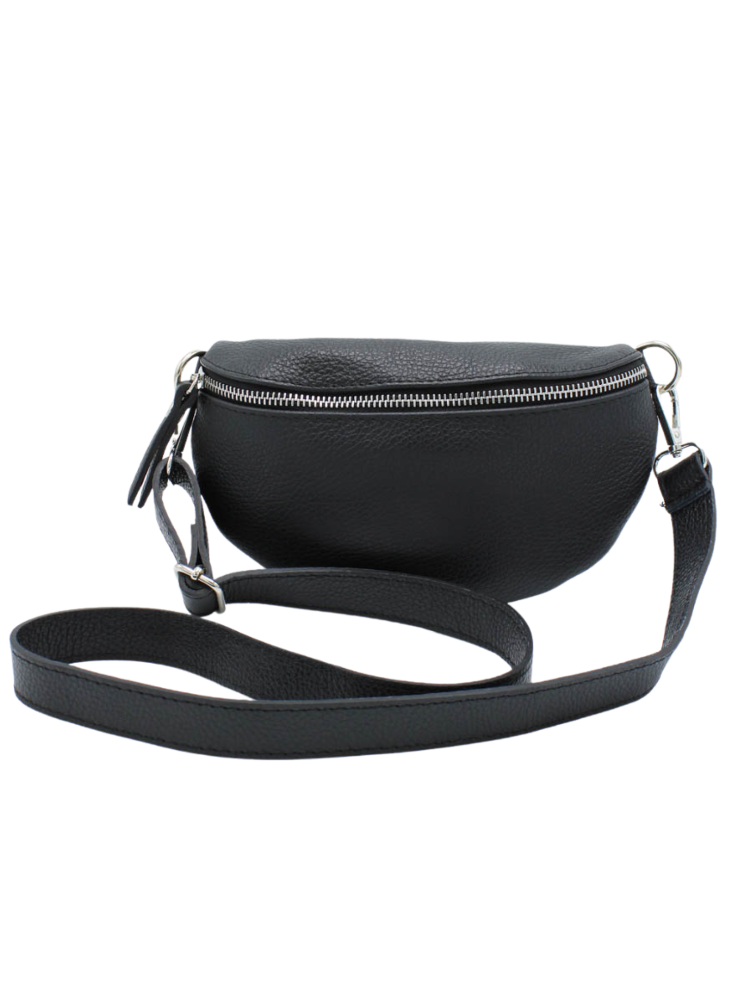 Tas Alba - Zwart zilver (echt leer)