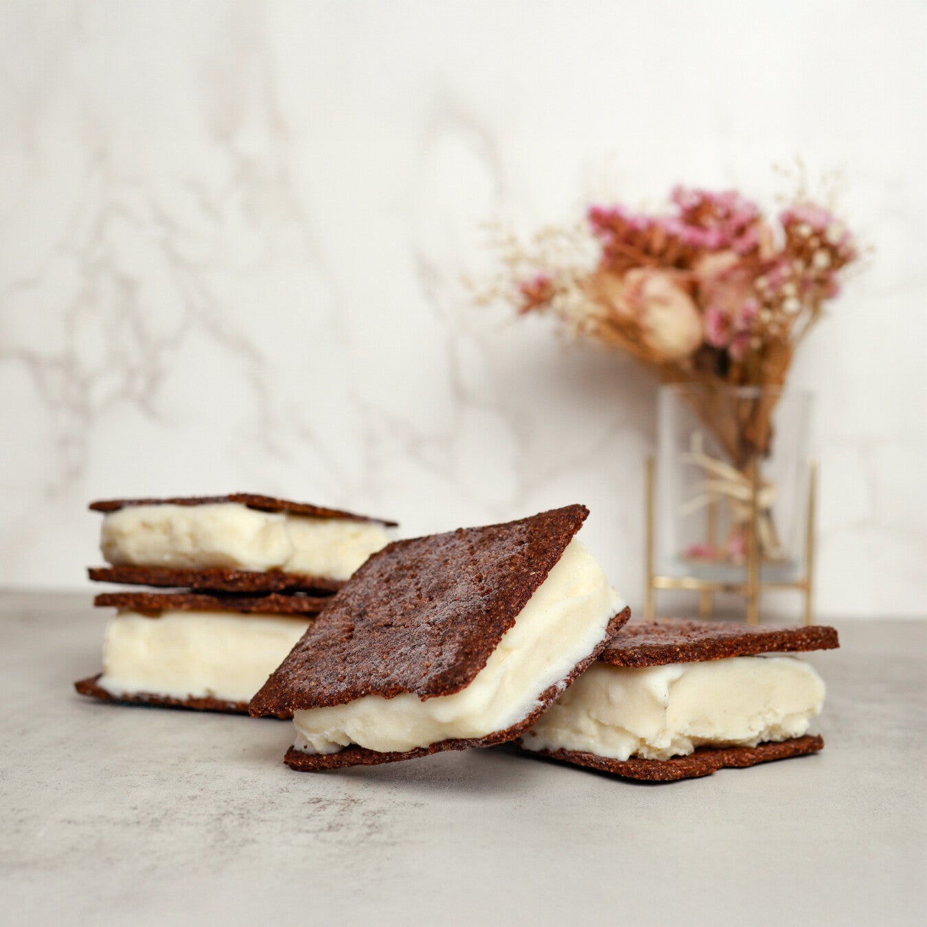 Sandwich helado de vainilla