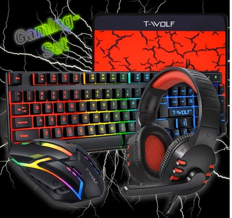 T-WOLF TF800 Vier-teiliges Gaming-Set