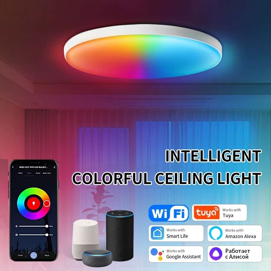 farbwechselnde LED-Deckenleuchte