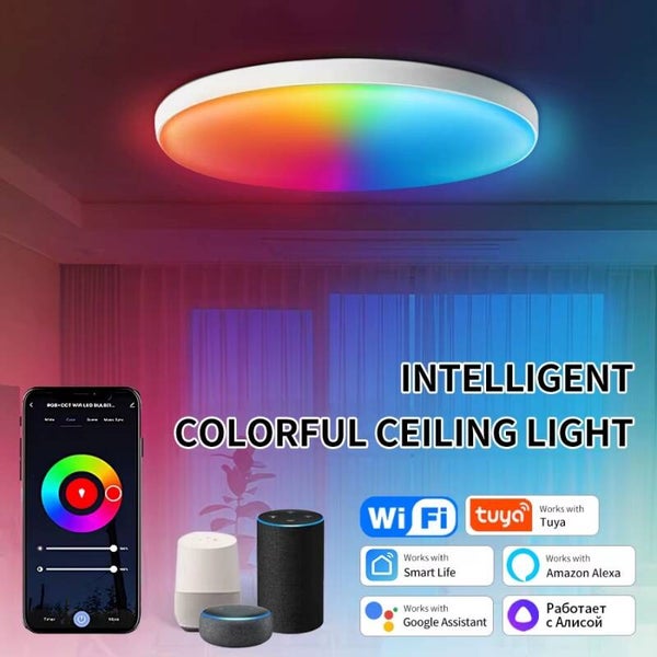farbwechselnde LED-Deckenleuchte