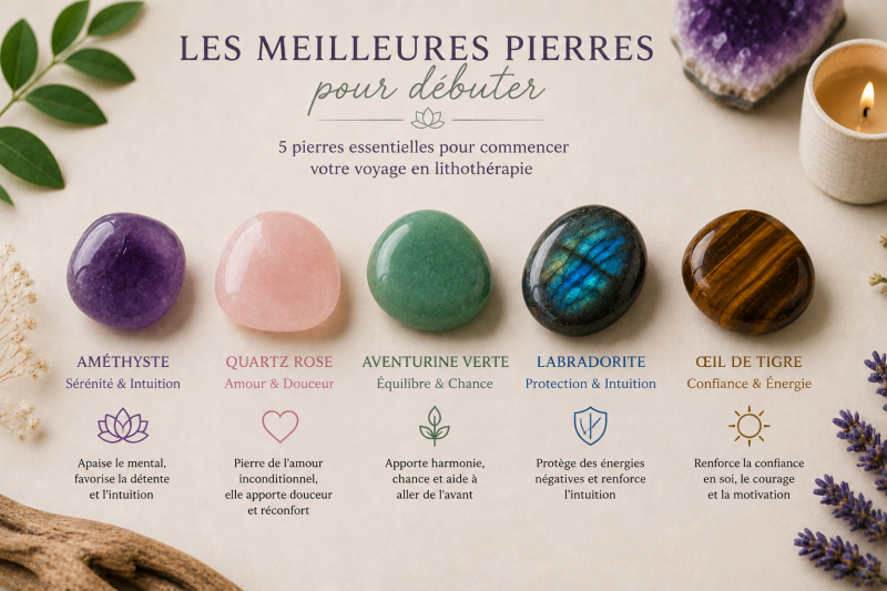 Les meilleures pierres naturelles pour débuter en lithothérapie