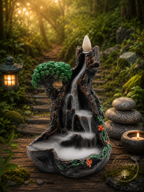 🗻 Porte-Encens Backflow "Cascade Montagneuse" – Élégance et Sérénité Naturelle (19 cm)