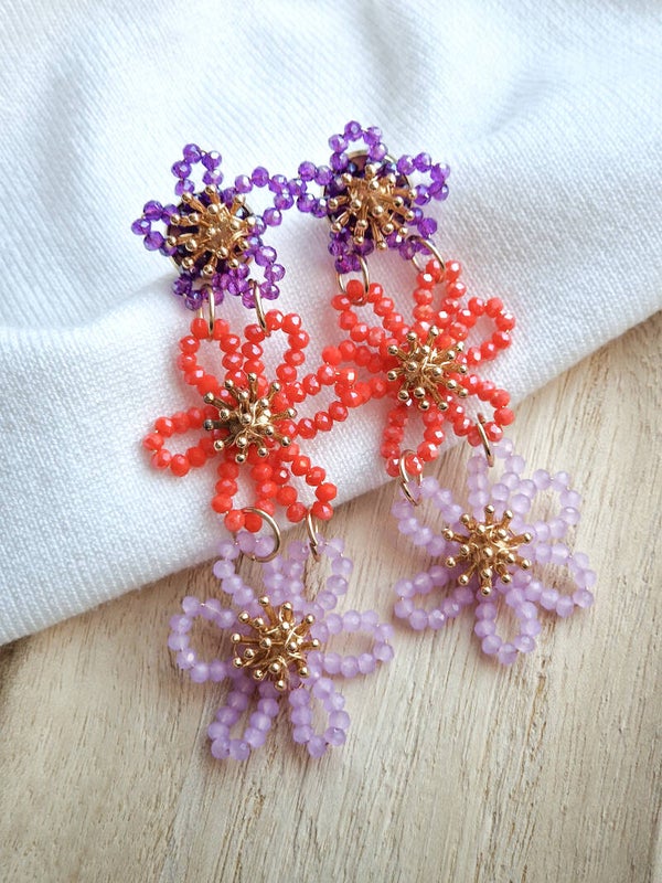 Flower Party Oranje & Paars