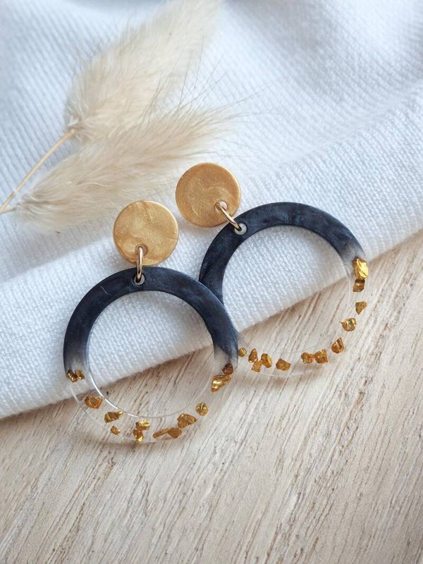 Jo Black & Gold Stones
