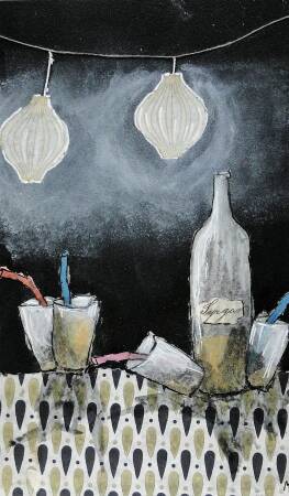 nachtelijk feestje 15x15 cm