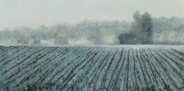 veld in deochtendmist  60 x30cm