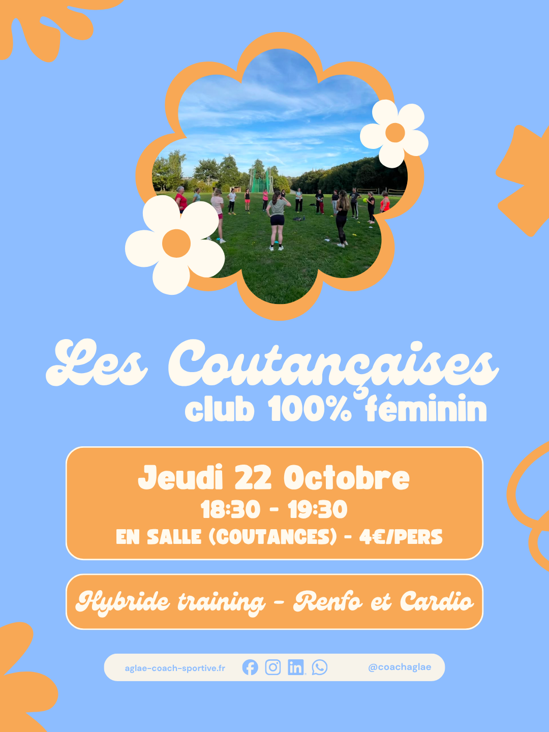 Jeudi 22 octobre · 18h30 · Hybride training · Renfo + cardio