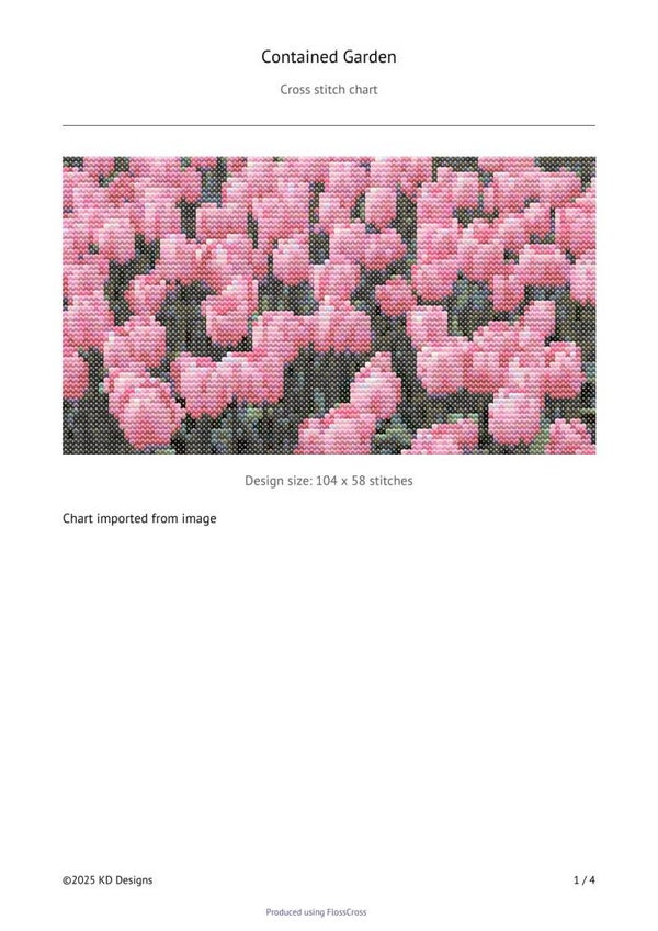Pink Garden- Cross Stitch