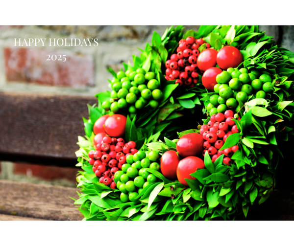 FaceBook Holiday Card- Green Wreath Happy Holidays