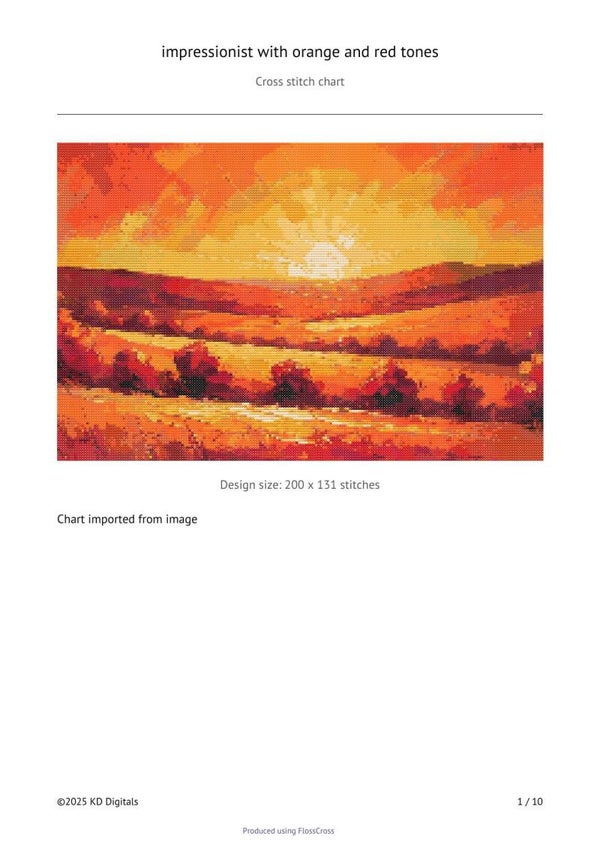 Orange and Beauty Cross Stitch