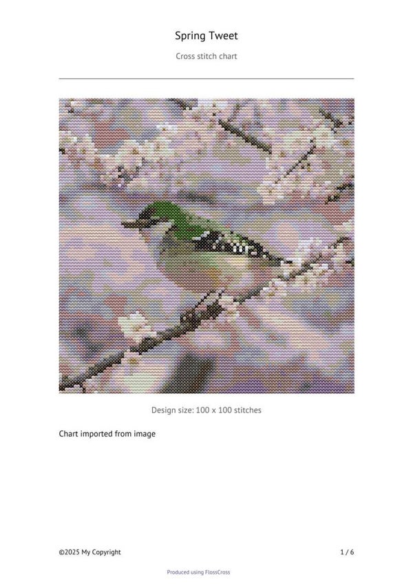 Birdy loves flowers - Cross Stitch