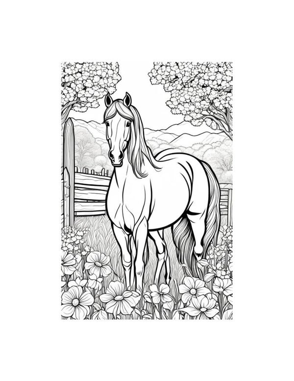Coloring Poster 8x10 - Horse