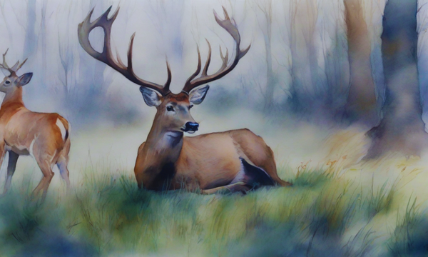 Woodland 12 point Deer Painting