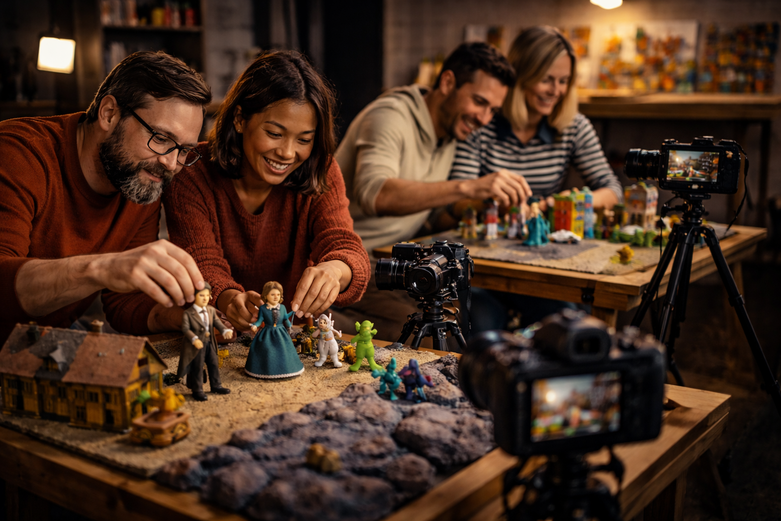 Groupes qui animent une vidéo en stop motion à Saint-Claude, Jura