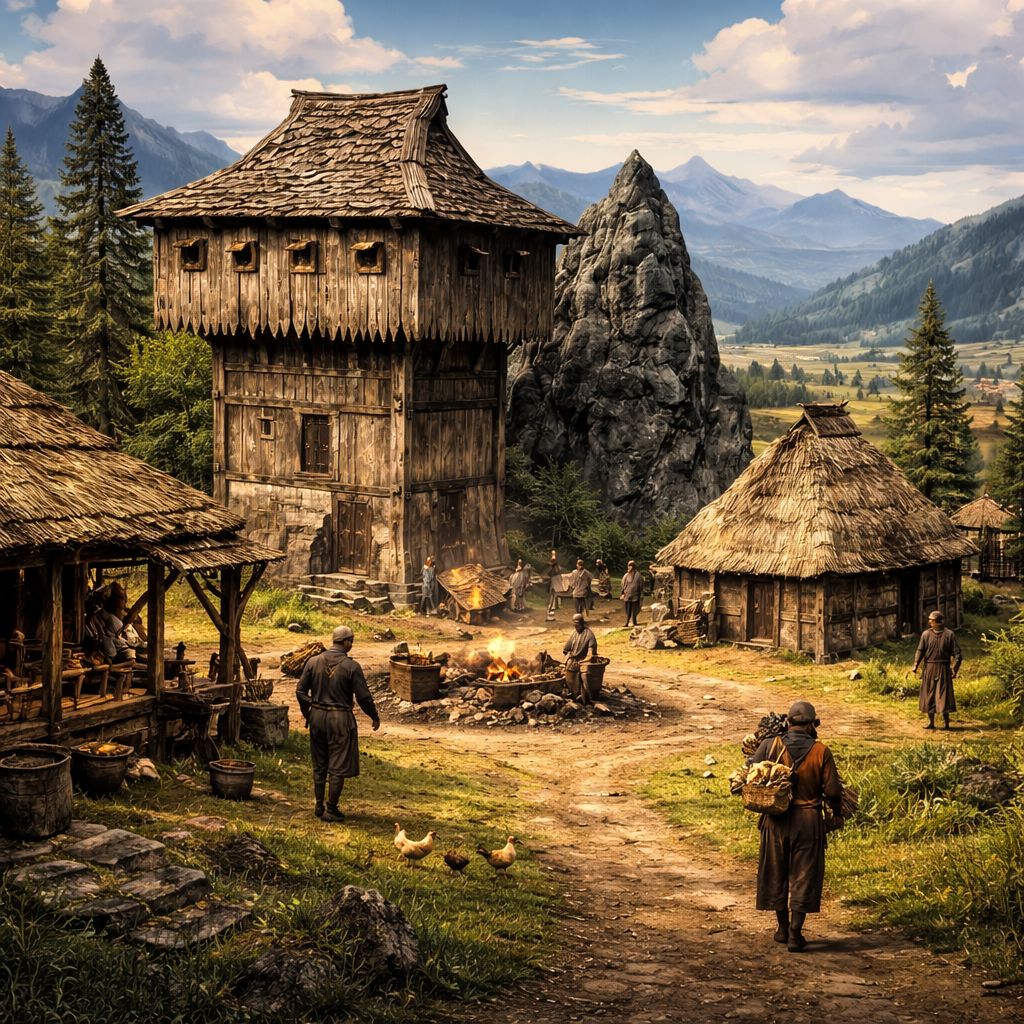 Edrassian Village Scene